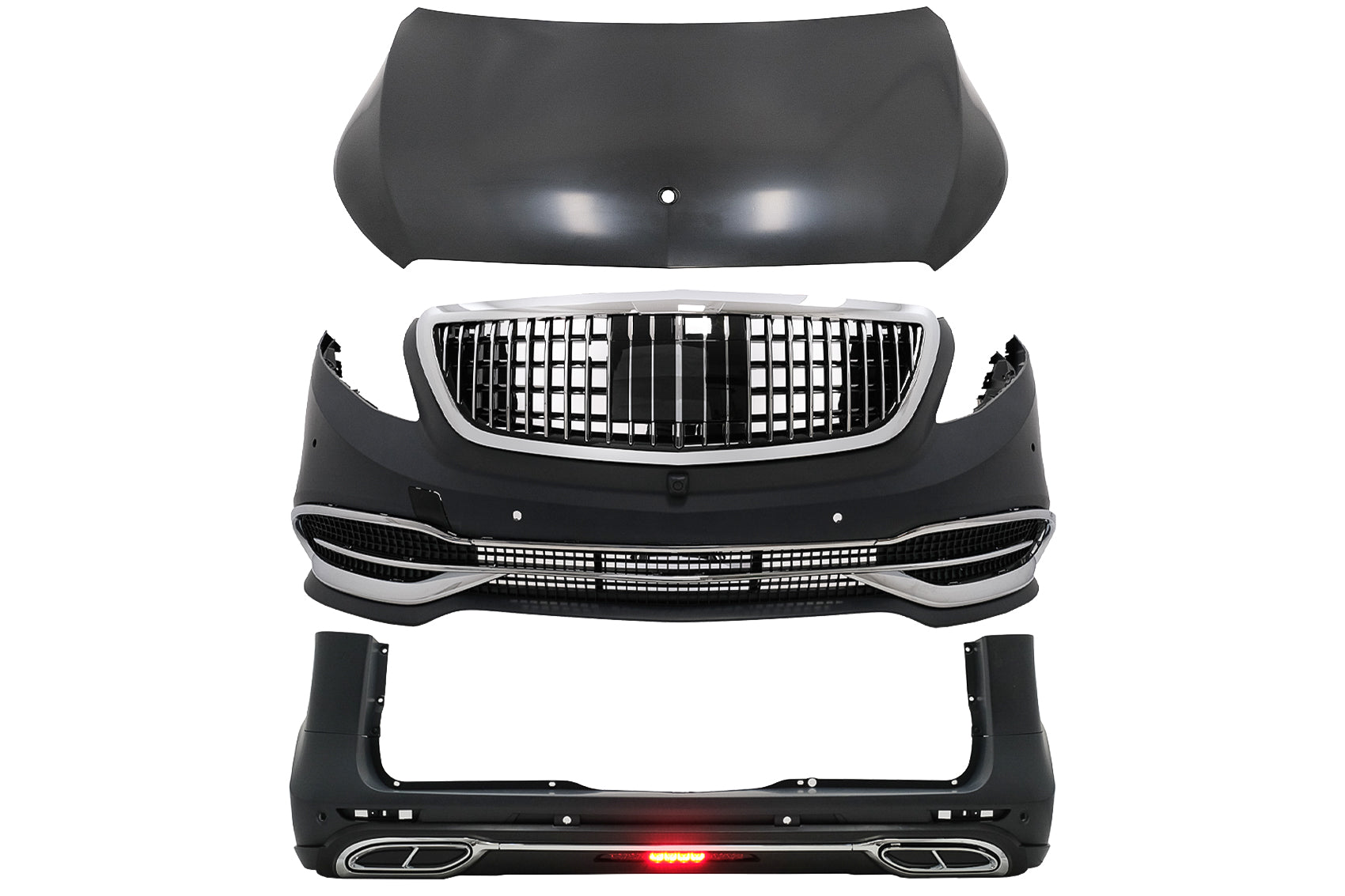 Komplett Bodykit für Mercedes V-Klasse W447 2014+ Gitter Heckschutz Fußplatte Carpartstuning Austria