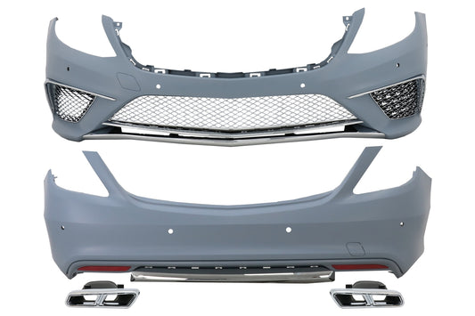 Bodykit für Mercedes S W222 13-06.17 Chrom Schalldämpfer Tipps S65 Look CarPartsTuning