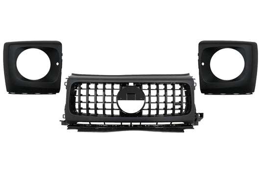 Gitter & Scheinwerfer Abdeckungen für Mercedes G W464 W463A G63 AMG 06.18+ GT-R Look CarPartsTuning