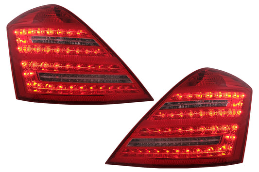 LED Rückleuchten für Mercedes S W221 05-09 Rot Klar Facelift Design Dynamisch CarPartsTuning