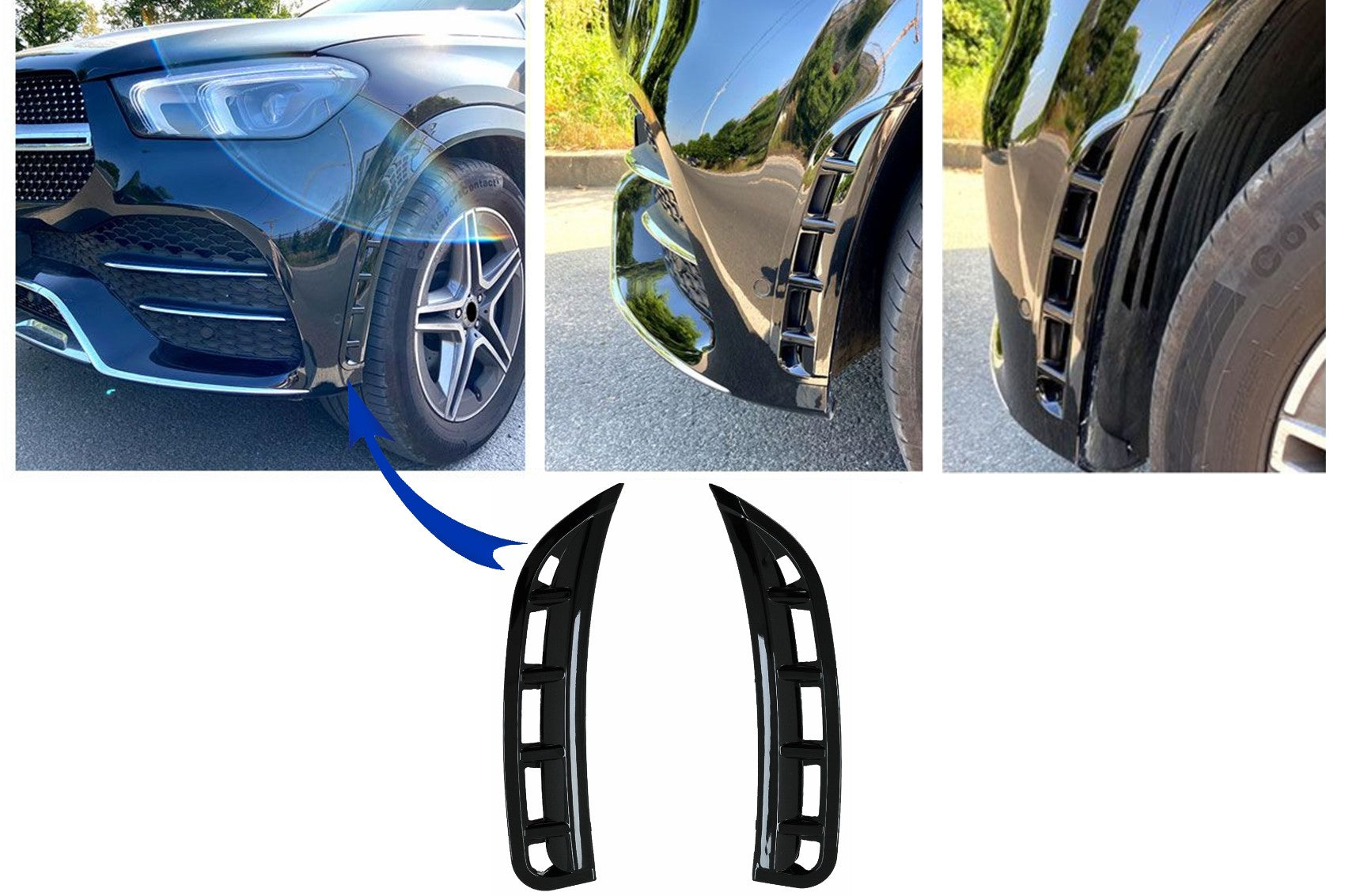 Stoßstange klappen Seitenflossen für Mercedes A Klasse W177 V177 04.18+ A35 Look CarPartsTuning