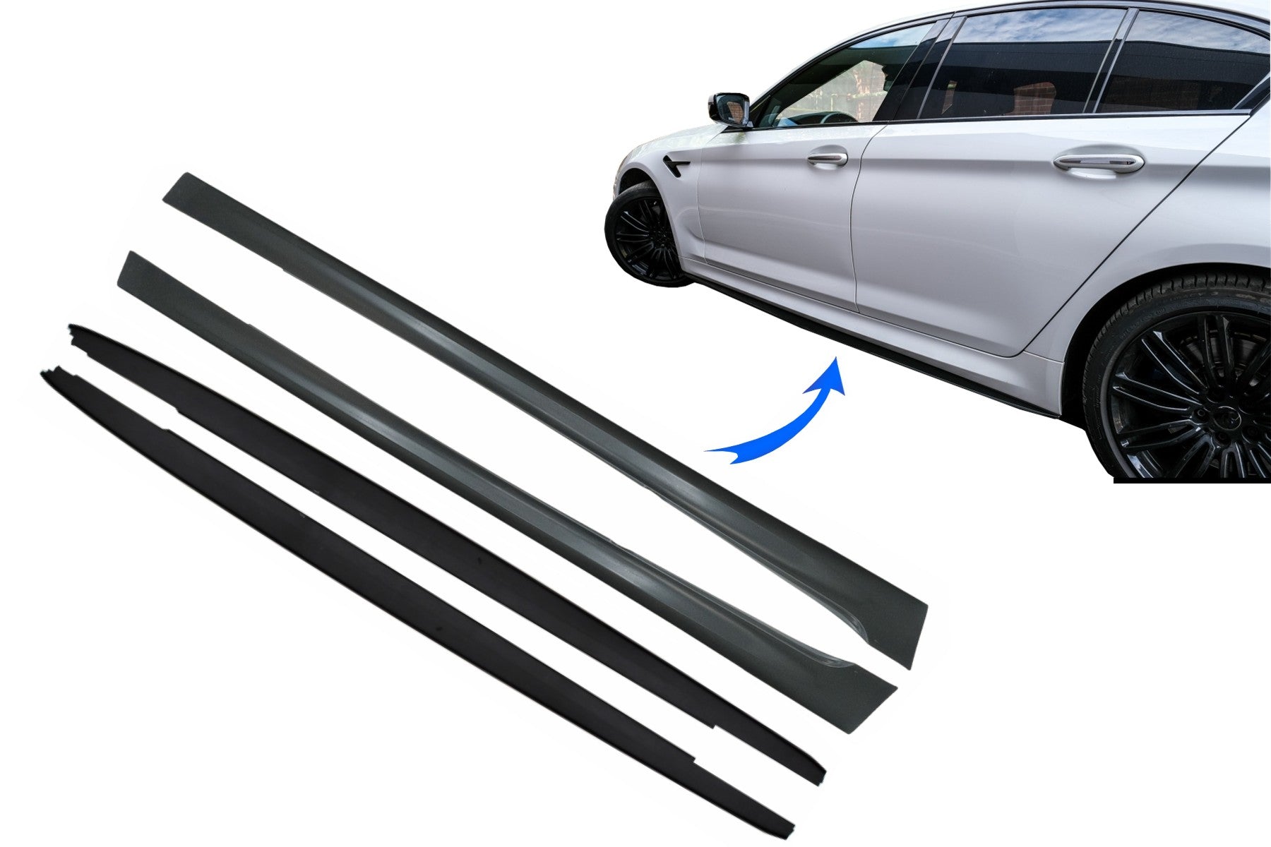 Seitenschweller Mit Verlängerungen Passend Für BMW 5er G30 Limousine G31 Touring (2017) M5 Design KITT