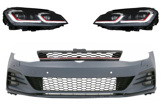 Stoßstange für VW Golf VII 7 13-17 LED Scheinwerfer Dynamisches Blinklicht 7,5 GTI Look CarPartsTuning