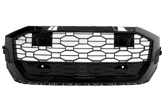 Zentraler Frontgrill für Audi Q8 2018+ Sport Design Glänzend Schwarz Carpartstuning Austria