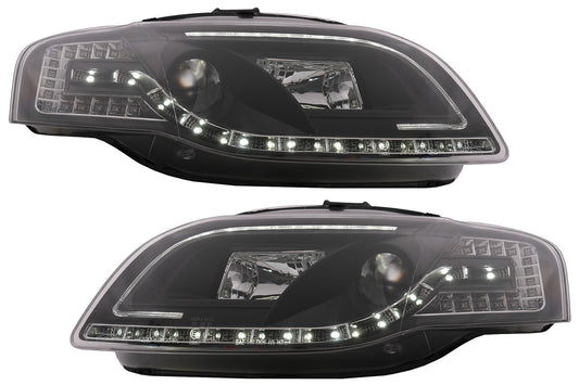 Scheinwerfer LED DRL Tagfahrlicht für AUDI A4 B7 11.04-03.08 Headlamp Schwarz CarPartsTuning