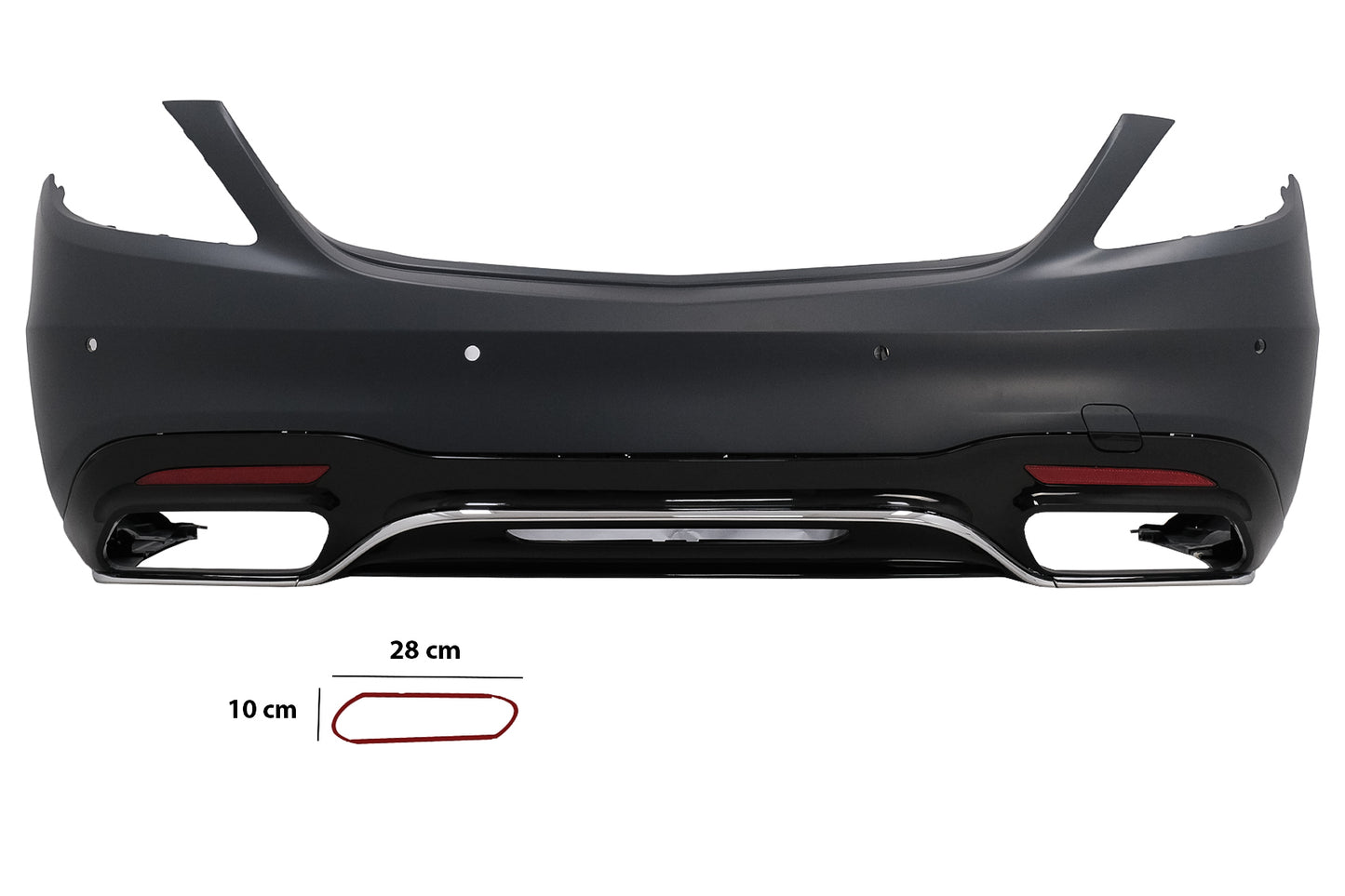 Stoßstange Diffusor Tipps Smaragd für Mercedes S W222 Facelift 07.17-08.20 S63 Look CarPartsTuning