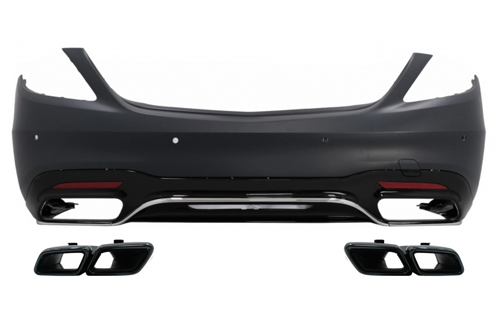 Stoßstange Diffusor Tipps Smaragd für Mercedes S W222 Facelift 07.17-08.20 S63 Look CarPartsTuning