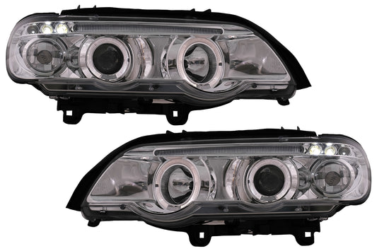 Angel Eyes Scheinwerfer für BMW X5 SUV E53 2000-10.2003 Chrom CarPartsTuning