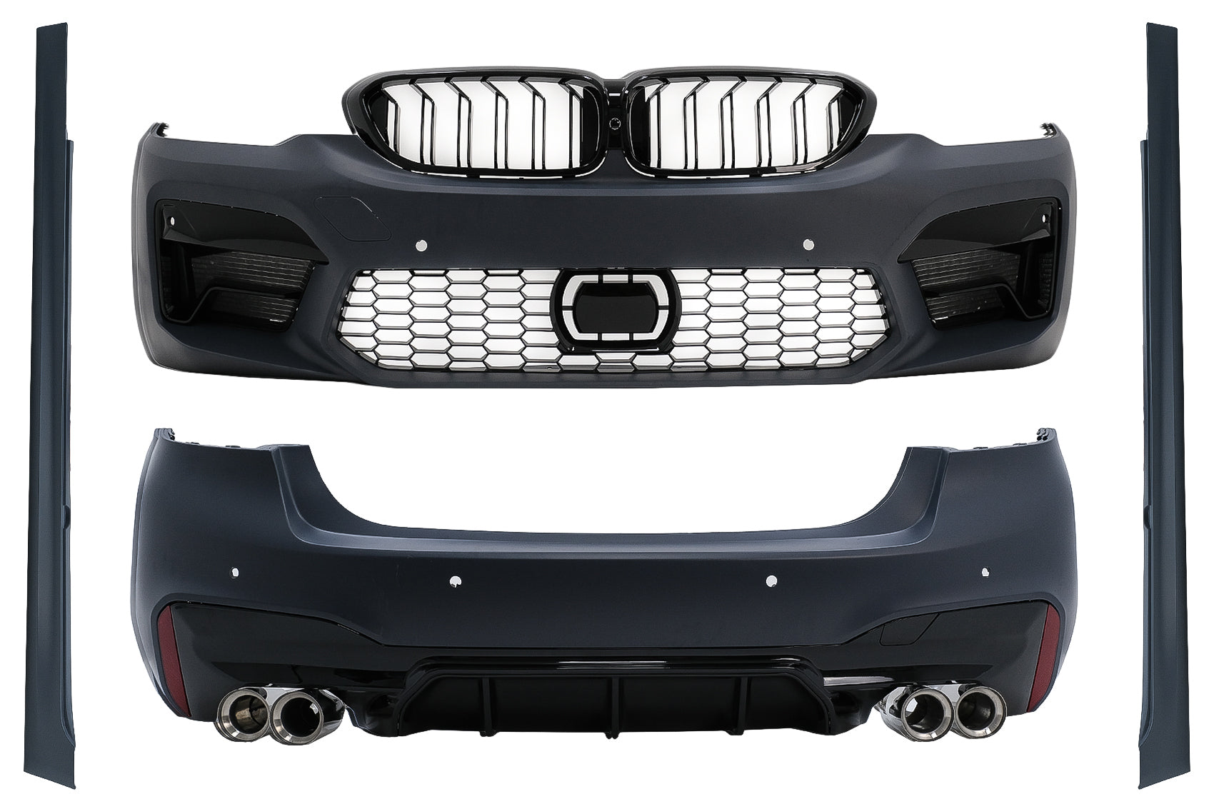 Bodykit für BMW 5er G30 2017-2019 M5 Look Stoßstange Endrohre Seitenschweller CarPartsTuning