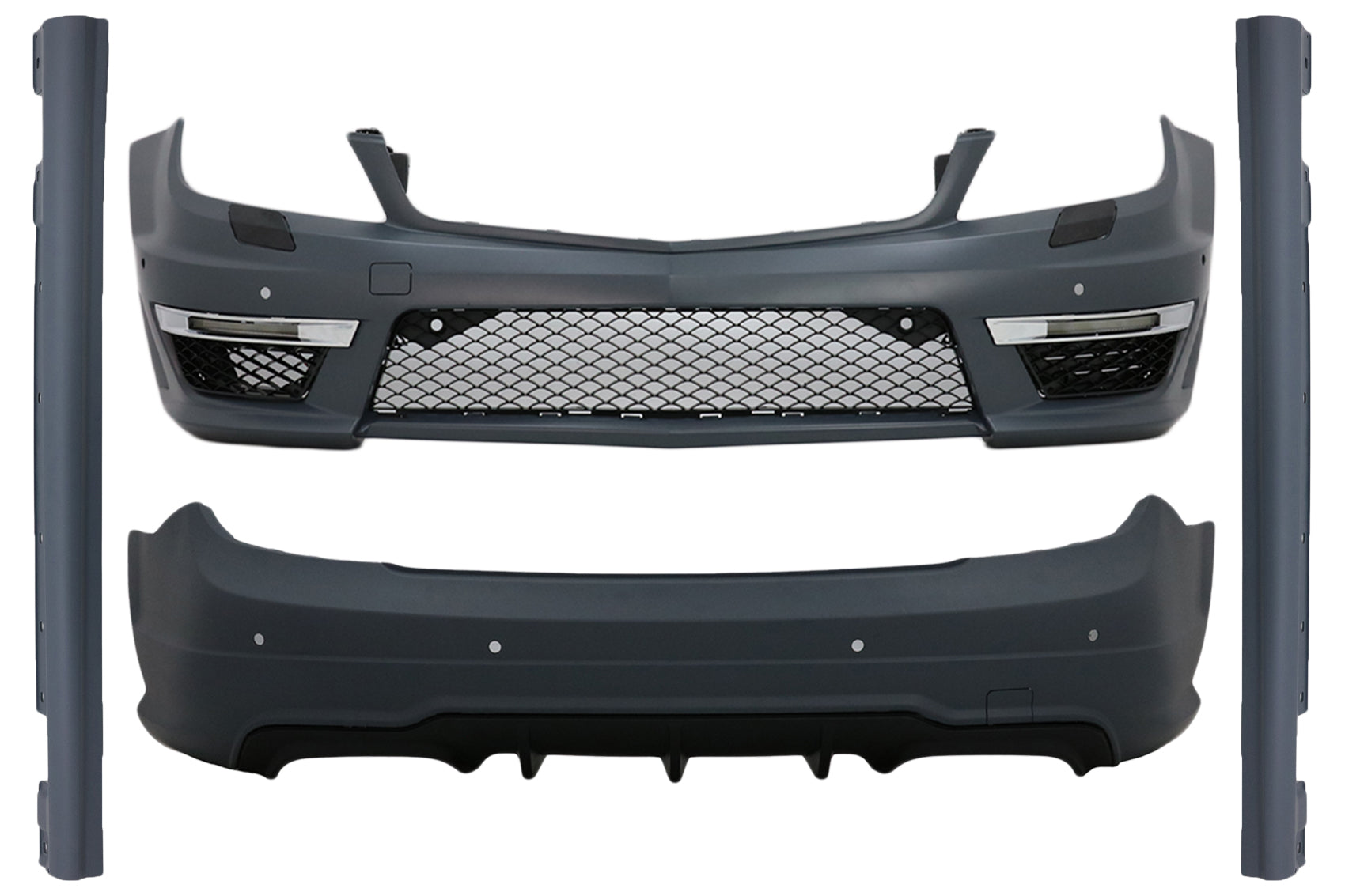 Komplett Bodykit für Mercedes C W204 2007-2015 C63 Facelift Look Seitenschweller CarPartsTuning