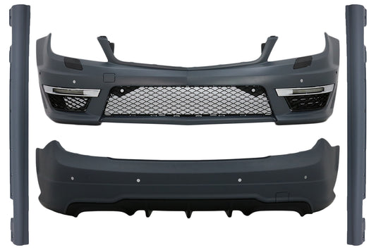 Komplett Bodykit für Mercedes C W204 2007-2015 C63 Facelift Look Seitenschweller CarPartsTuning