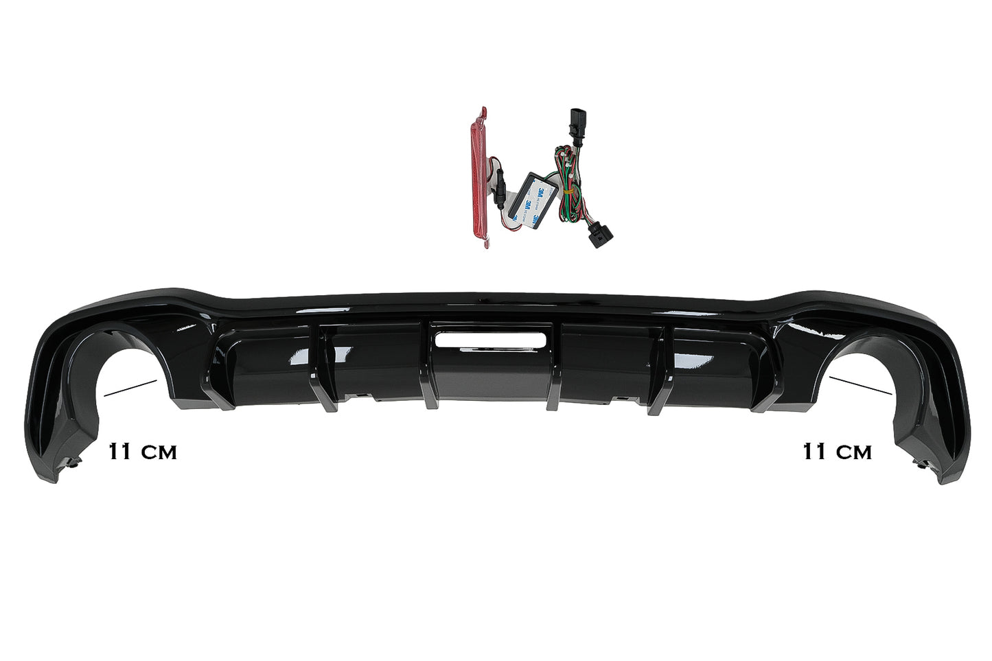Heckstoßstangen-Diffusor für VW Golf 8 Schrägheck Mk8 MQB 20+ Schwarz glänzend CarPartsTuning