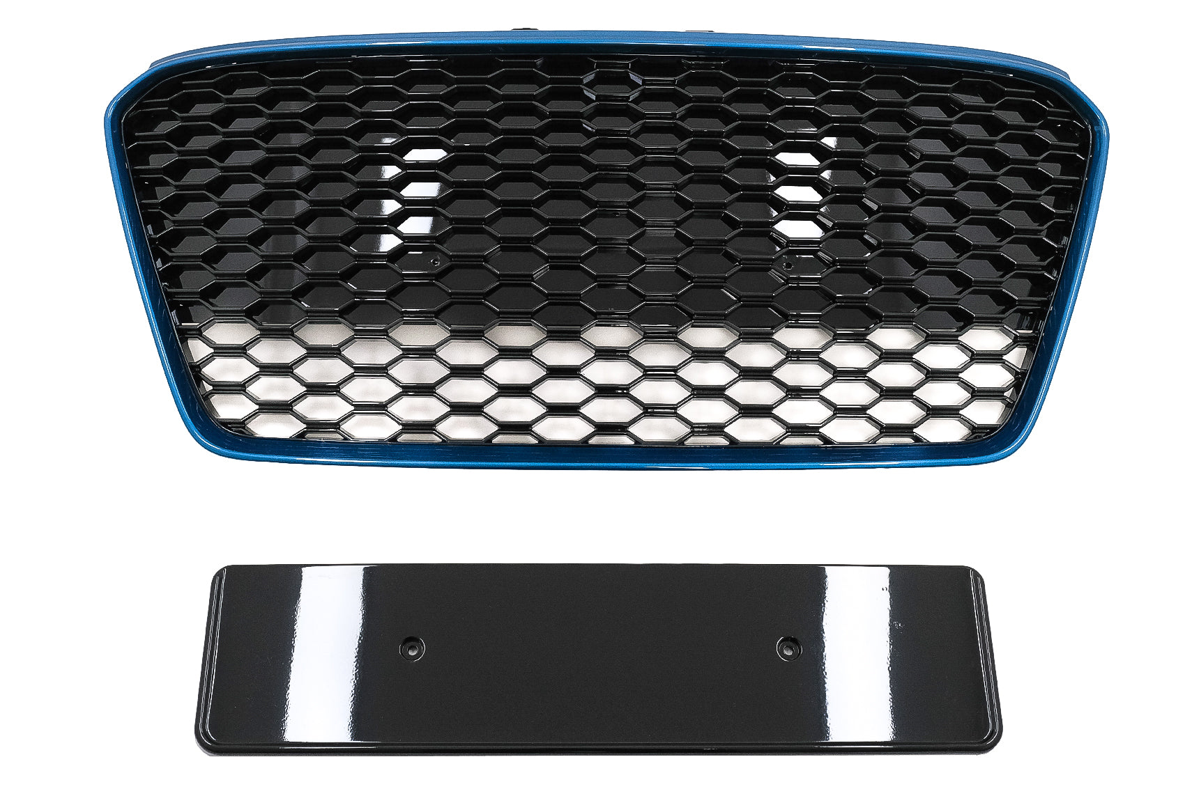 Kühlergrill für Audi R8 42 1 Generation Facelift 13-15 RS Look Glänzend schwarz Blau CarPartsTuning
