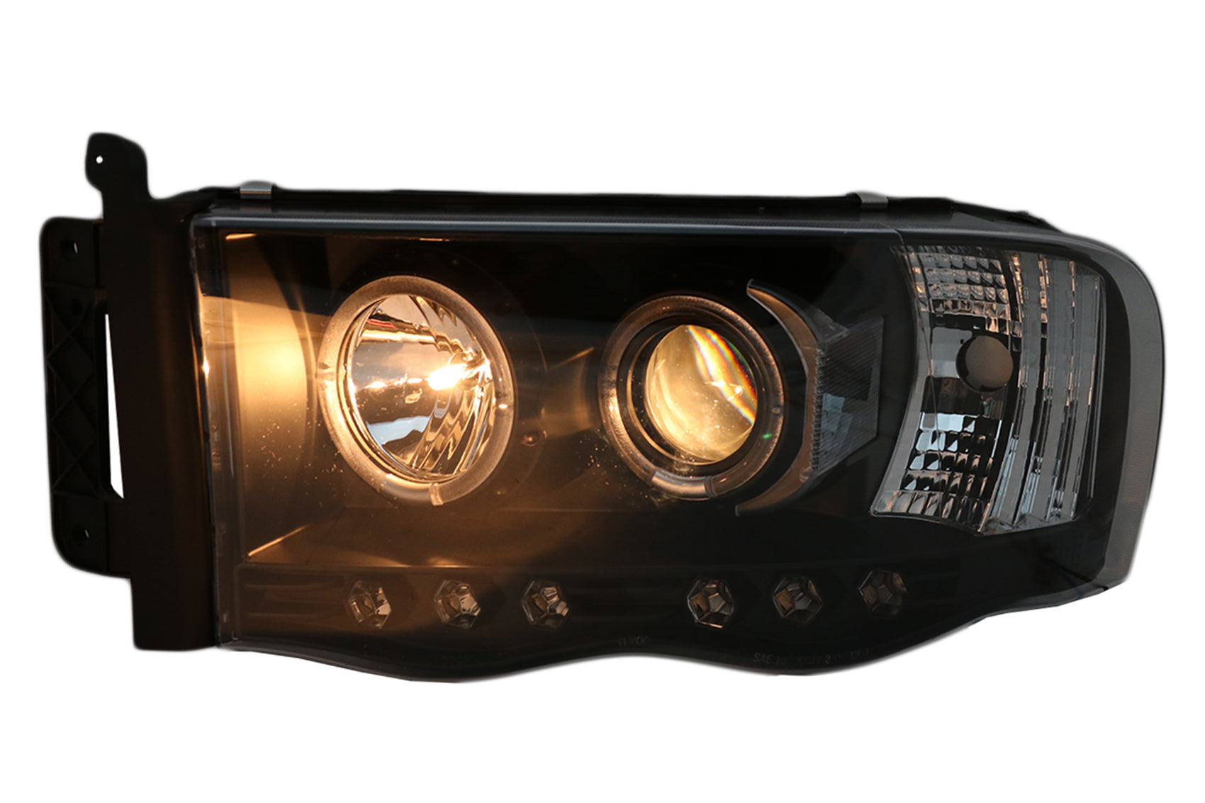 Angel Eyes Scheinwerfer für Dodge RAM III 2002-2006 Schwarz CarPartsTuning