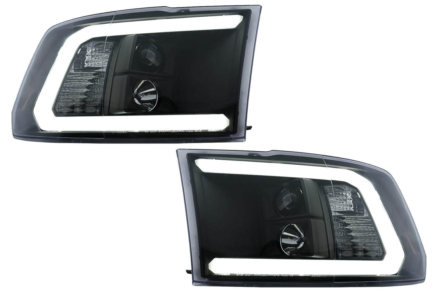 LED Tube Light Scheinwerfer für Dodge RAM IV 2009-2018 Schwarz CarPartsTuning