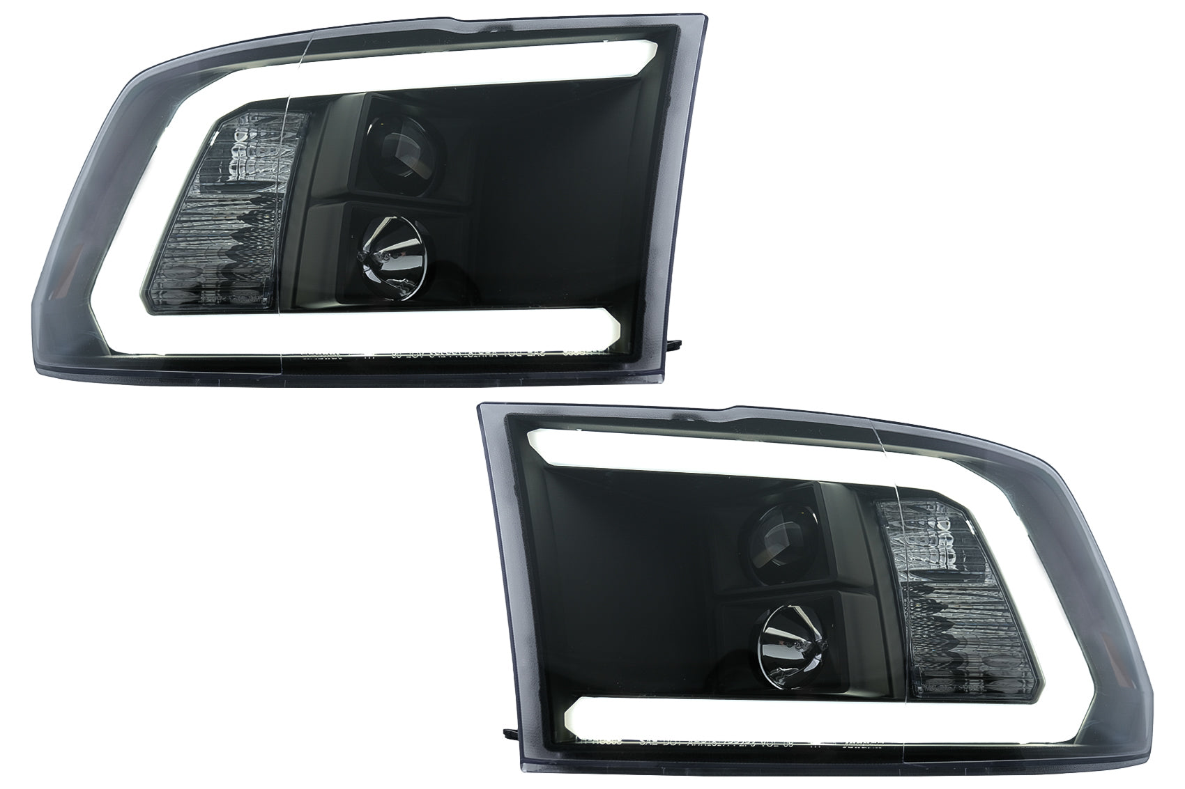 LED Tube Light Scheinwerfer für Dodge RAM IV 2009-2018 Schwarz CarPartsTuning