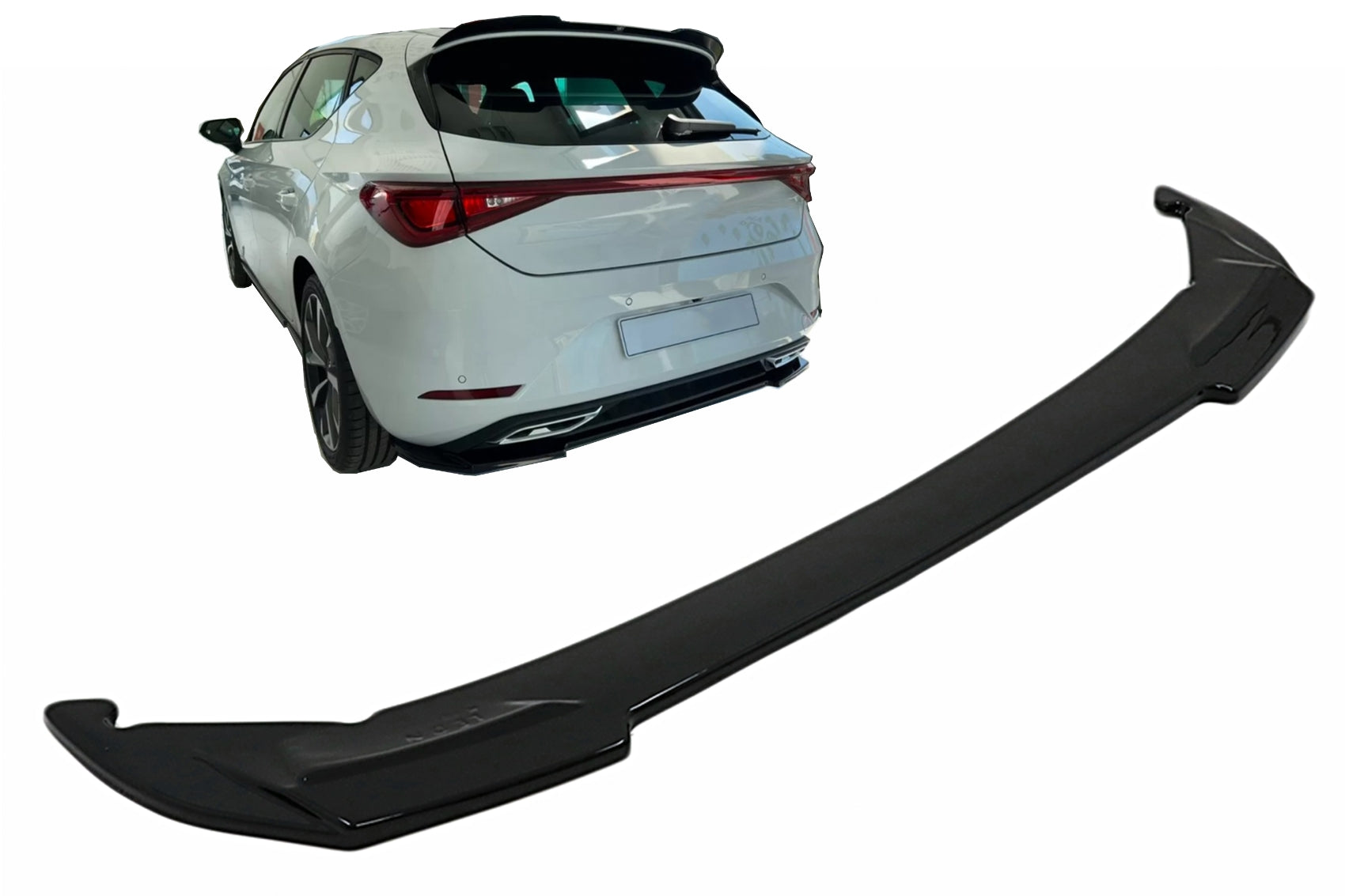 Hintere Stoßstange Spoiler-Splitter für Seat Leon Mk4 FR 2020+ Glänzend Schwarz CarPartsTuning