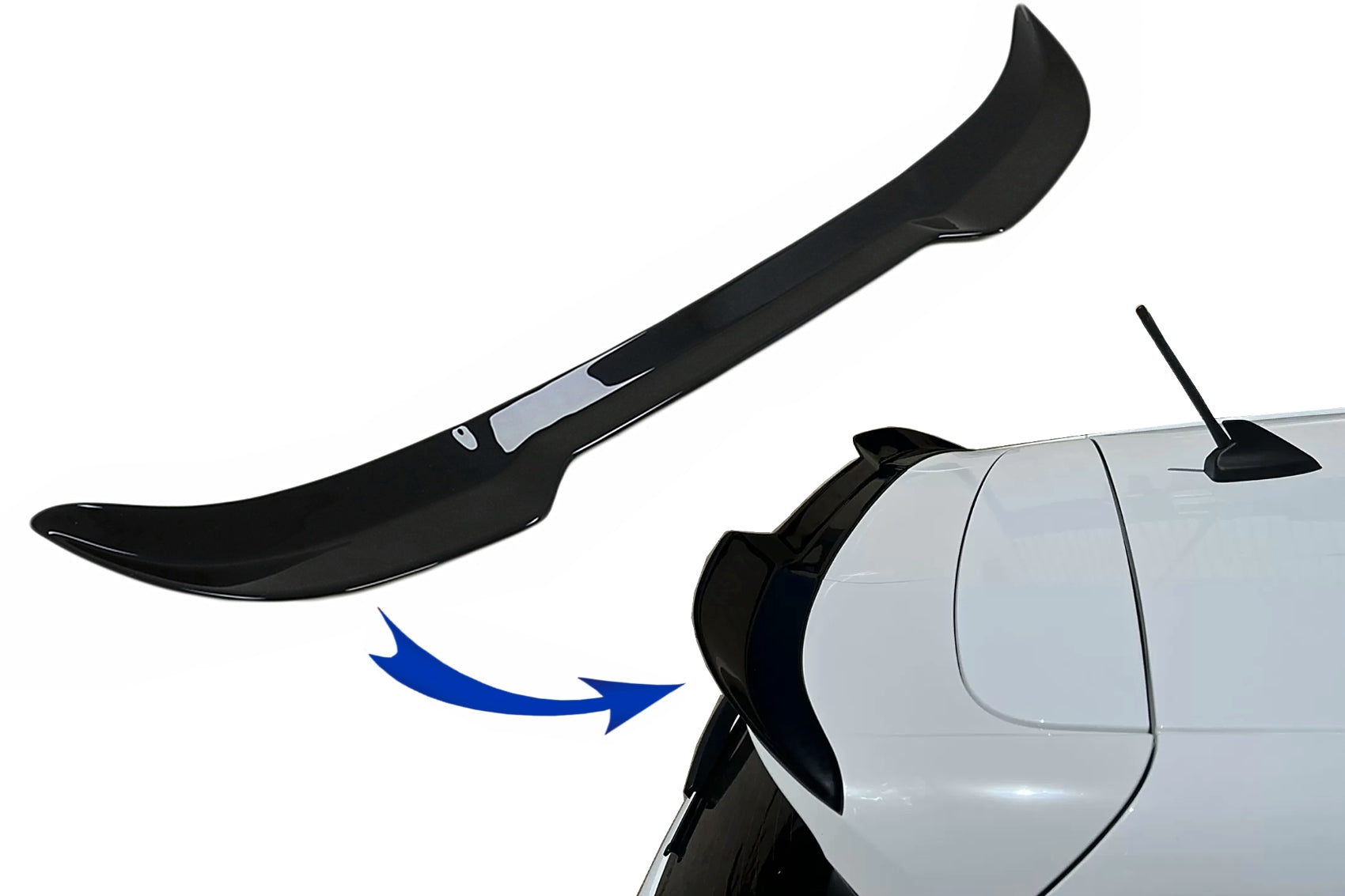 Dachspoilerkappe für Ford Fiesta Mk8 ST / ST-Linie 2017-2021 Glänzend Schwarz CarPartsTuning