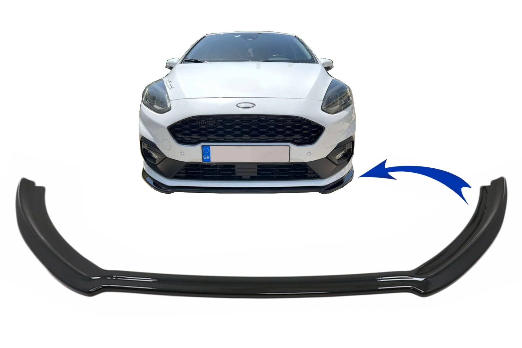 Stoßstange Spoilerlippe für Ford Fiesta Mk8 ST / ST-Linie 2017-2021 Glänzend Schwarz CarPartsTuning