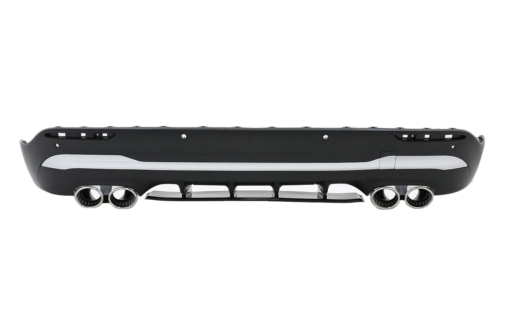 Diffusor Chrom Endrohre für Mercedes GLA SUV H247 Sport Line Aero 45S Look CarPartsTuning