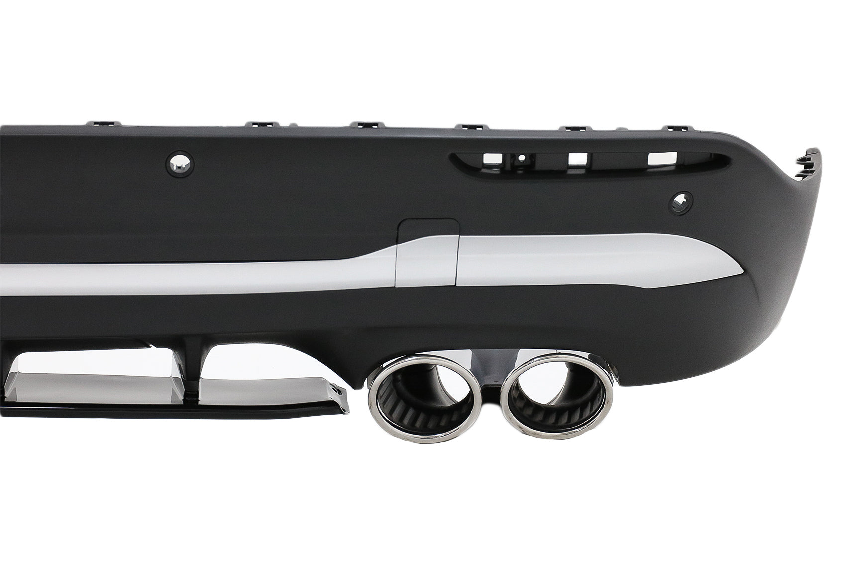 Diffusor Chrom Endrohre für Mercedes GLA SUV H247 Sport Line Aero 45S Look CarPartsTuning