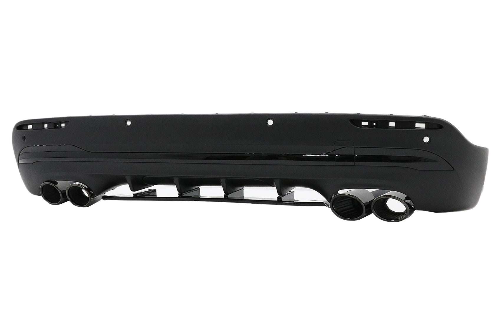 Stoßstange Diffusor Schwarz Endrohre für Mercedes GLA H247 Sport Line Aero Night Paket CarPartsTuning