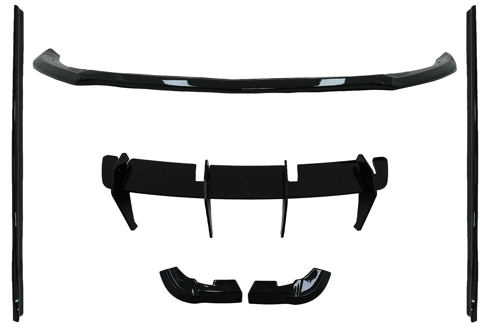 Aero Bodykit Stoßstange Lippe für Mercedes A-Klasse W176 Sport Line 15-18 Diffusor Erweiterungen CarPartsTuning