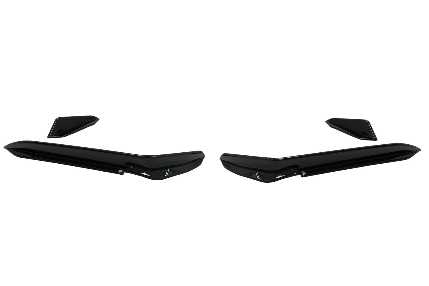 Stoßstange Seitenklappen Flossen für VW Golf 7.5 5G R Fließheck 17-20 Glänzend Schwarz CarPartsTuning