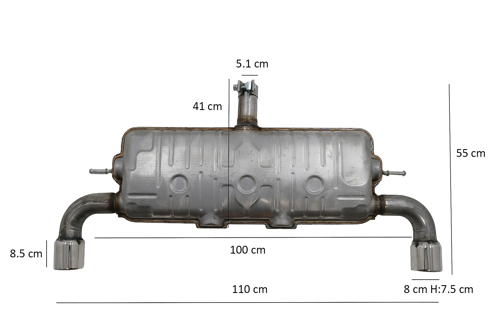 Auspuffanlage für VW Golf 7 VII 2013+ Hatchback GTI Design Chrom Endschalldämpfer Endrohre CarPartsTuning