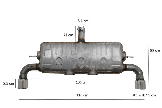 Auspuffanlage für VW Golf 7 VII 2013+ Hatchback GTI Design Chrom Endschalldämpfer Endrohre CarPartsTuning