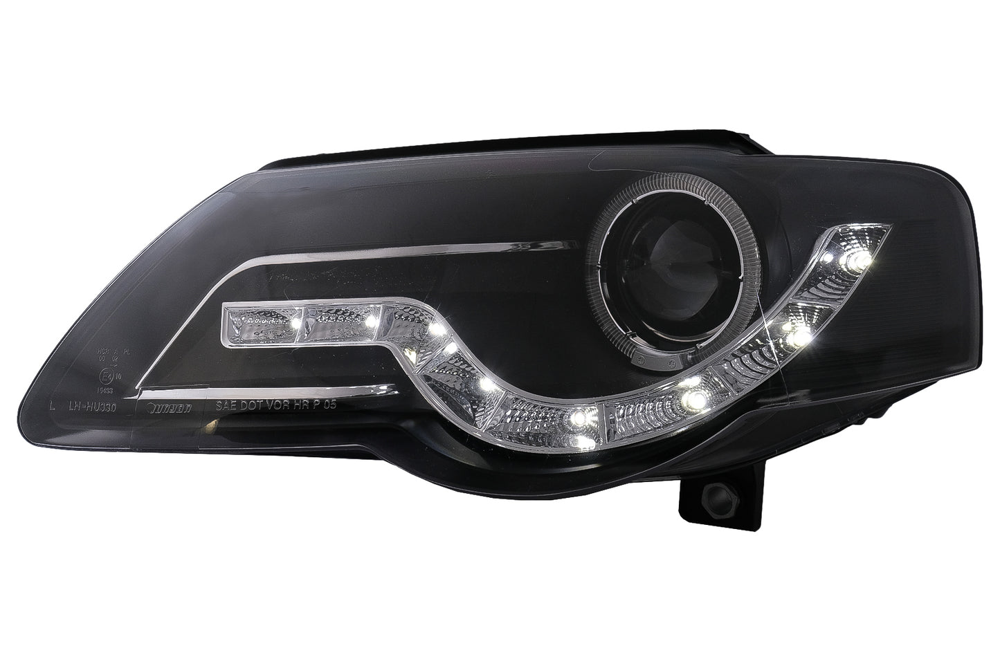 LED DRL Angel Eyes Scheinwerfer für VW Passat B6 3C 03.2005-2010 Schwarz CarPartsTuning