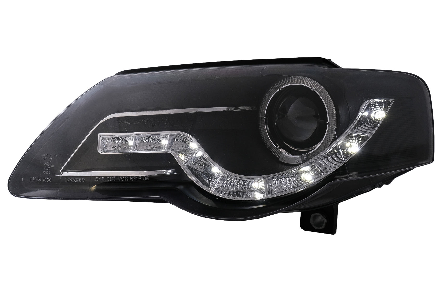 LED DRL Angel Eyes Scheinwerfer für VW Passat B6 3C 03.2005-2010 Schwarz CarPartsTuning