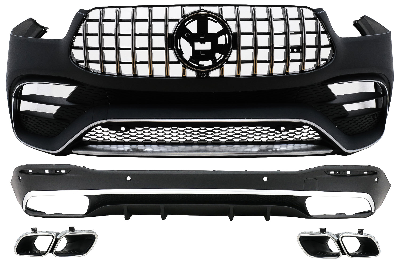 Bodykit für Mercedes GLE W167 SUV Sport Line 2019+ GLE 63S Look Diffusor Tipps CarPartsTuning