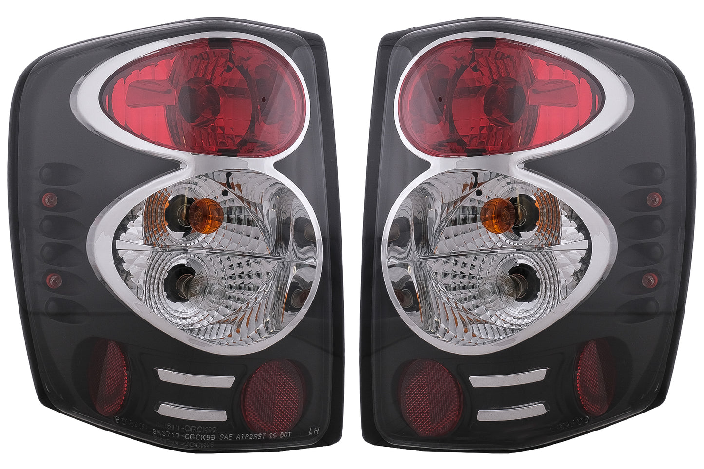 Rückleuchten Rücklichter für JEEP Grand Cherokee 1999-05.2005 Schwarz CarPartsTuning