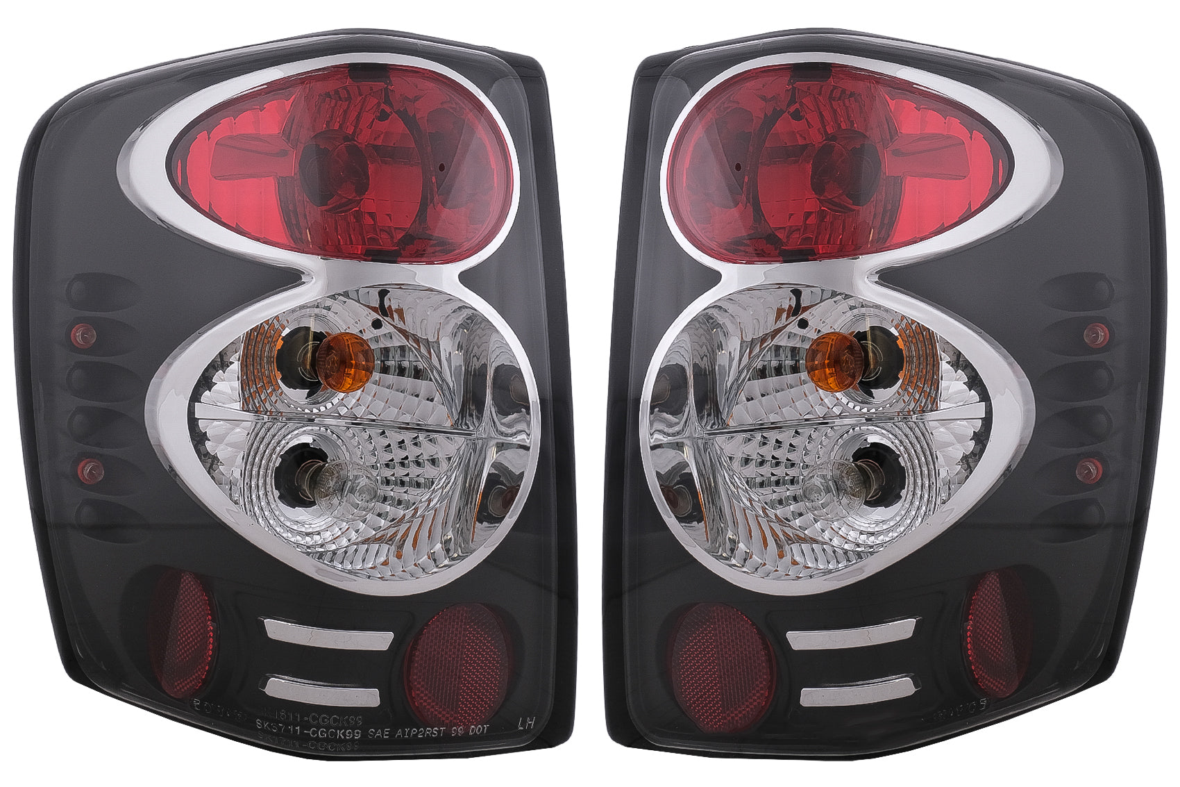 Rückleuchten Rücklichter für JEEP Grand Cherokee 1999-05.2005 Schwarz CarPartsTuning