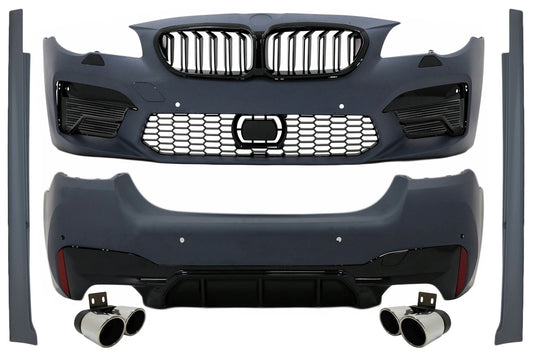 Bodykit für BMW 5er F10 11-17 Stoßstangengitter Seitenschweller Endrohre M5 Look CarPartsTuning