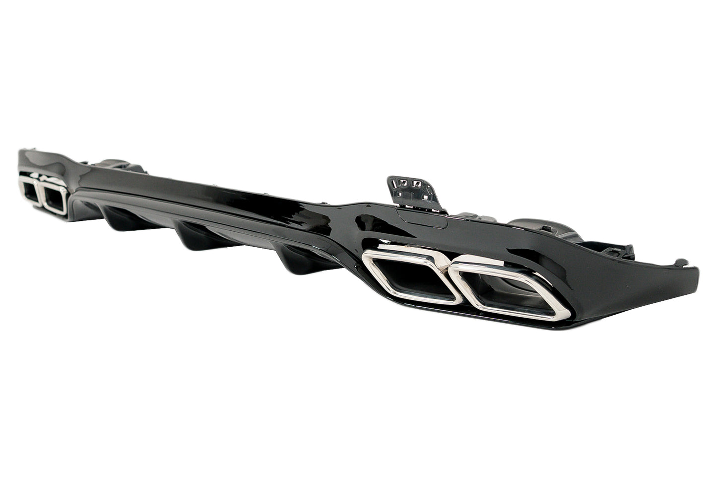 Stoßfänger-Diffusor Chrom-Endrohre für Mercedes E-Klasse W213 Sport Line 16-19 E63 Design CarPartsTuning