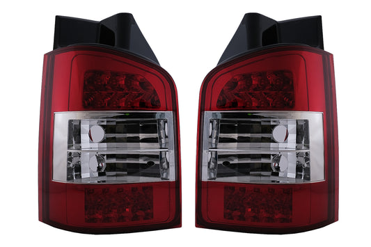 Rücklichter Voll LED Dynamic für VW Transporter V T5 03-09 Rot Weiß CarPartsTuning