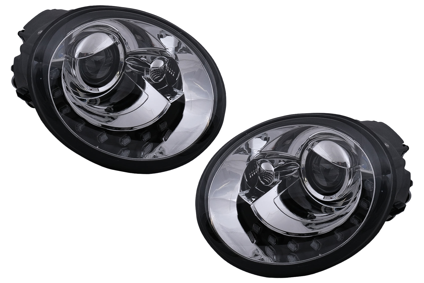 LED Tagfahrlicht für VW New Beetle Hatchback Cabrio 10.98-05.05 Chrom Klarglas CarPartsTuning