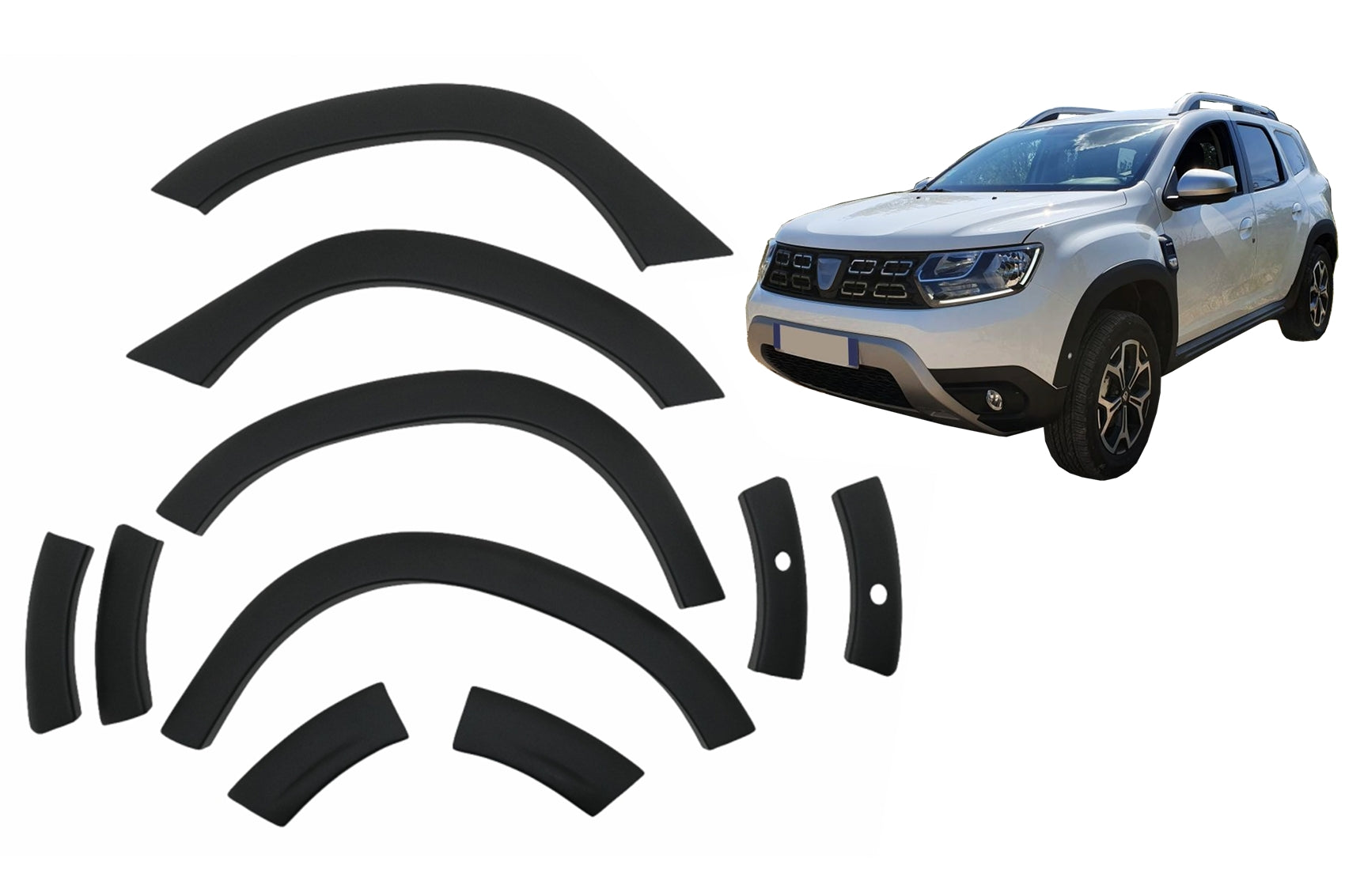 Kotflügelverbreiterungen Radläufe für Dacia Duster II 2018-2021 PDC CarPartsTuning