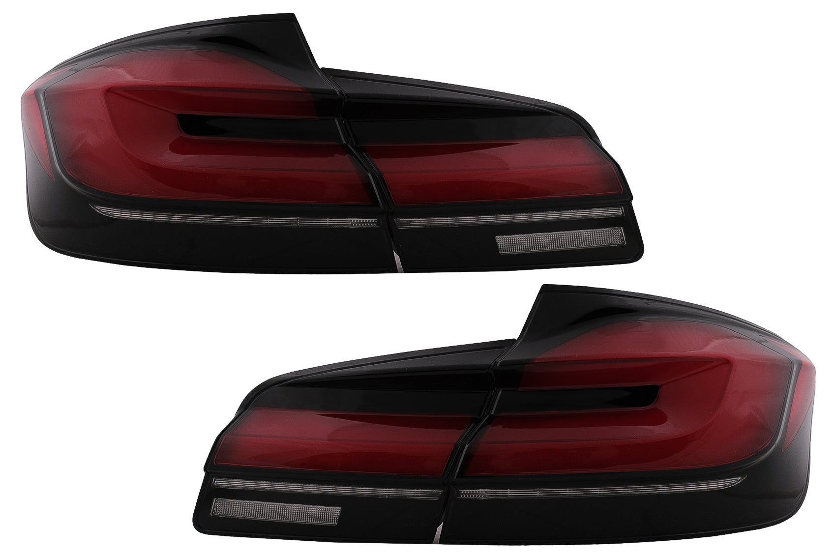 LED Rücklichter Rückleuchten für BMW 5er F10 Rot Schwarz Dynamisches Blinker LCI G30 Design CarPartsTuning