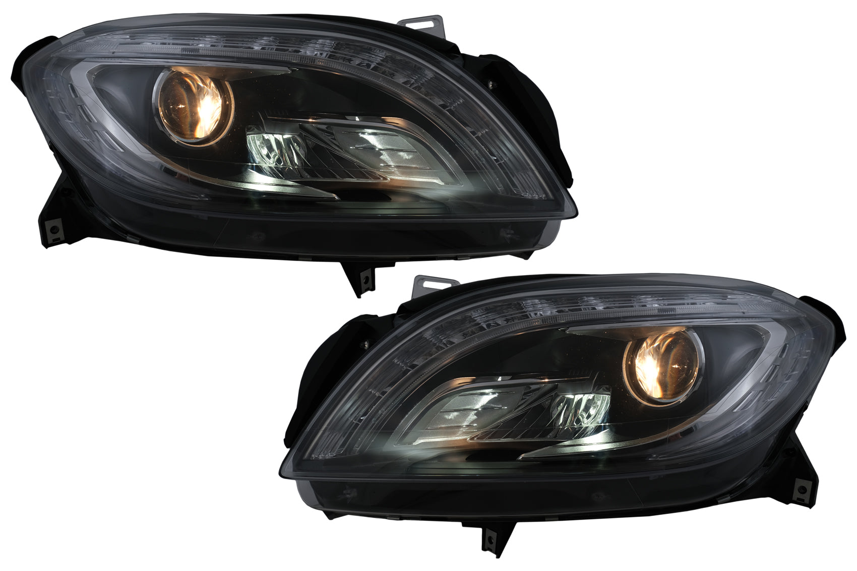 LED Scheinwerfer für Mercedes M-Klasse W166 2012-2015 Schwarz für Halogen CarPartsTuning
