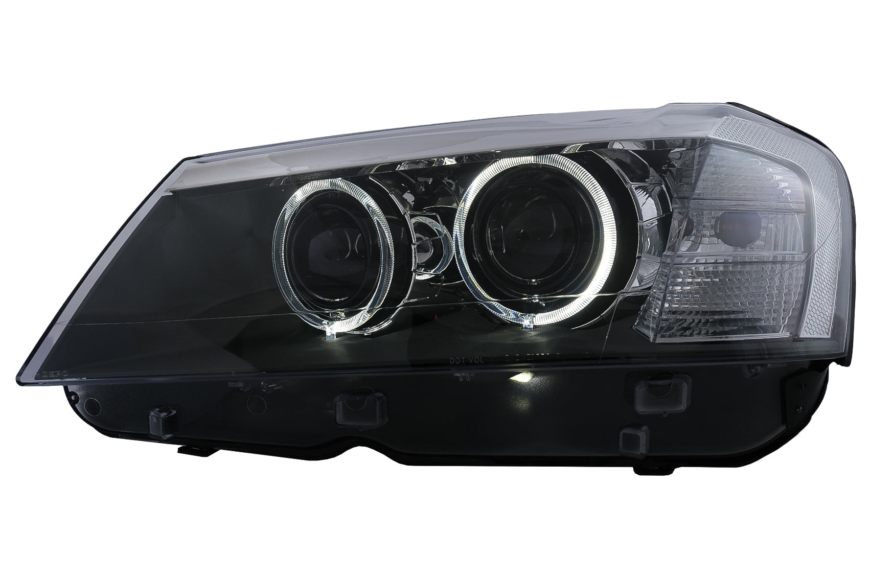 Angel Eyes LED-Scheinwerfer für BMW X3 F25 SUV 2010-07.2014 Schwarz CarPartsTuning