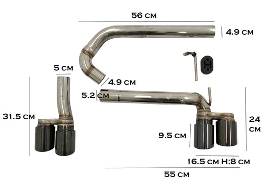 Doppel Doppelauspuffanlagen Schalldämpfer Tipps für BMW 3 F30 F31 11-18 M3 M Sport Look CarPartsTuning
