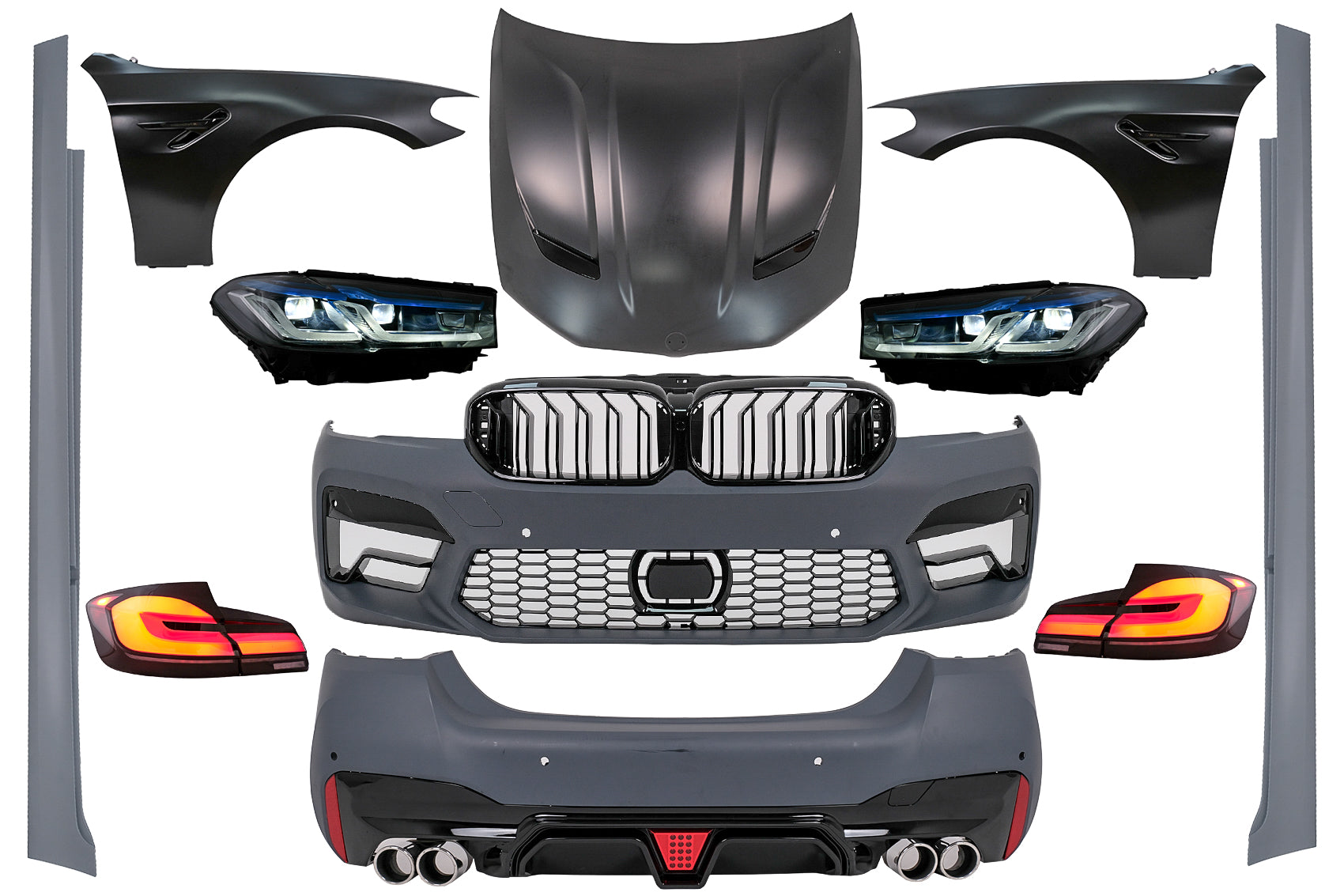 Bodykit Motorhaube für BMW 5er F10 10-17 Umbau auf G30 LCI M5 Design Kotflügel Carpartstuning Austria