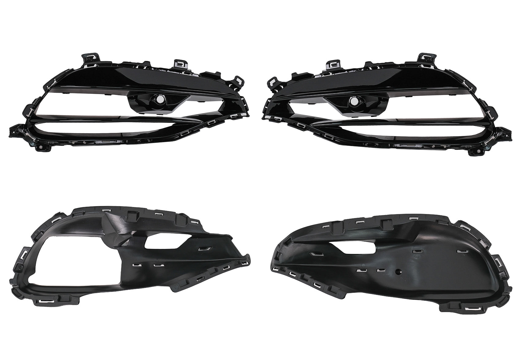 Seitengitter Abdeckrahmen für Mercedes A-Klasse W176 2012–2018 Facelift A45-Design Glänzend schwarz Carpartstuning Austria