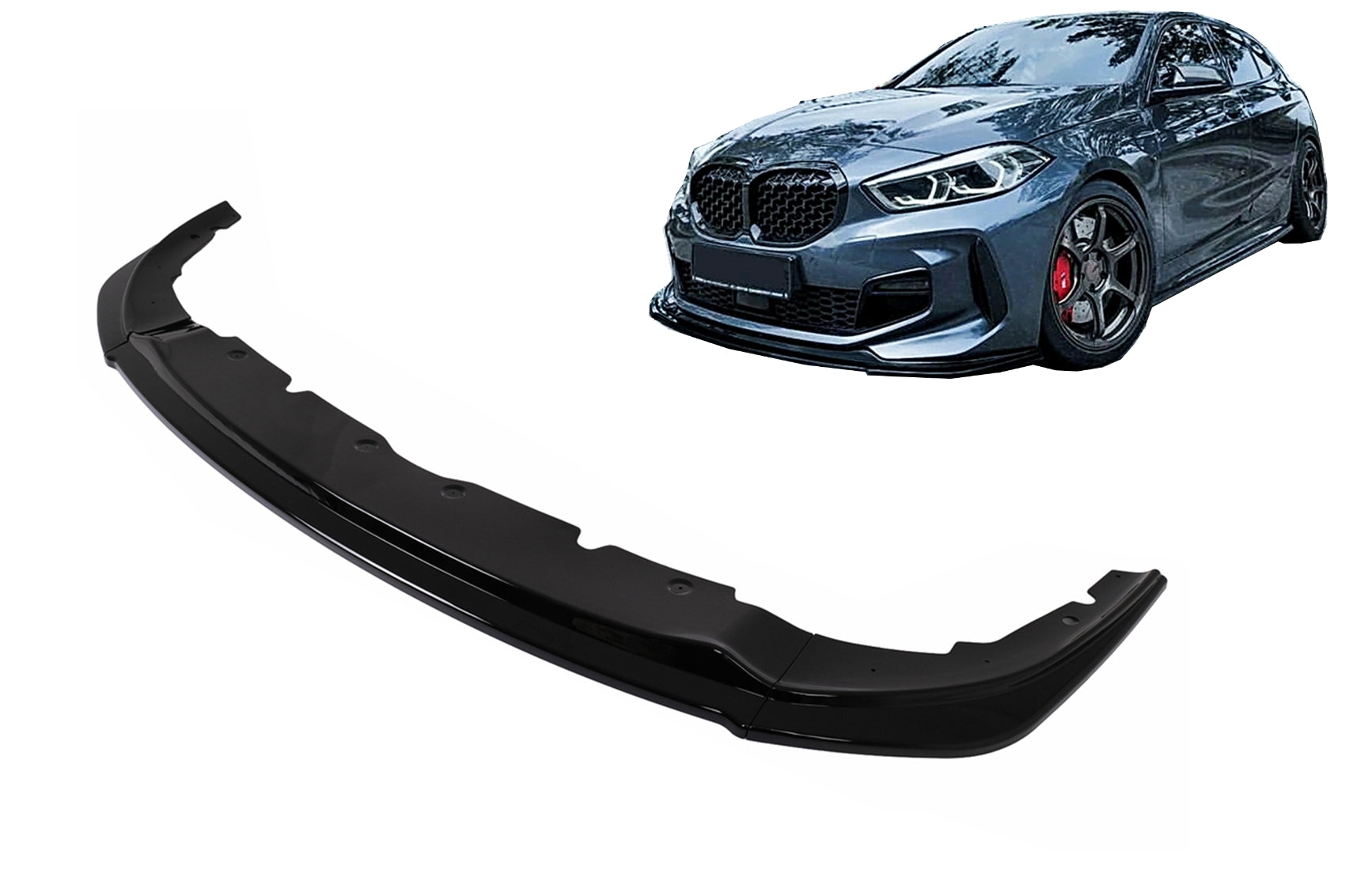 Frontstoßstange Lippe Spoiler Lippenspoiler Für BMW 1er F40 M Sport 2019+ Glänzend Schwarz Carpartstuning Austria