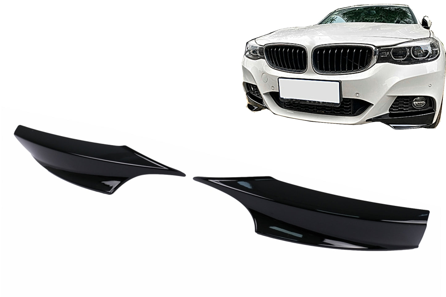 Stoßstange Seitensplitter Spoiler für BMW 3er F34 GT M-Sport 13-2020 Glänzendes Schwarz Carpartstuning Austria