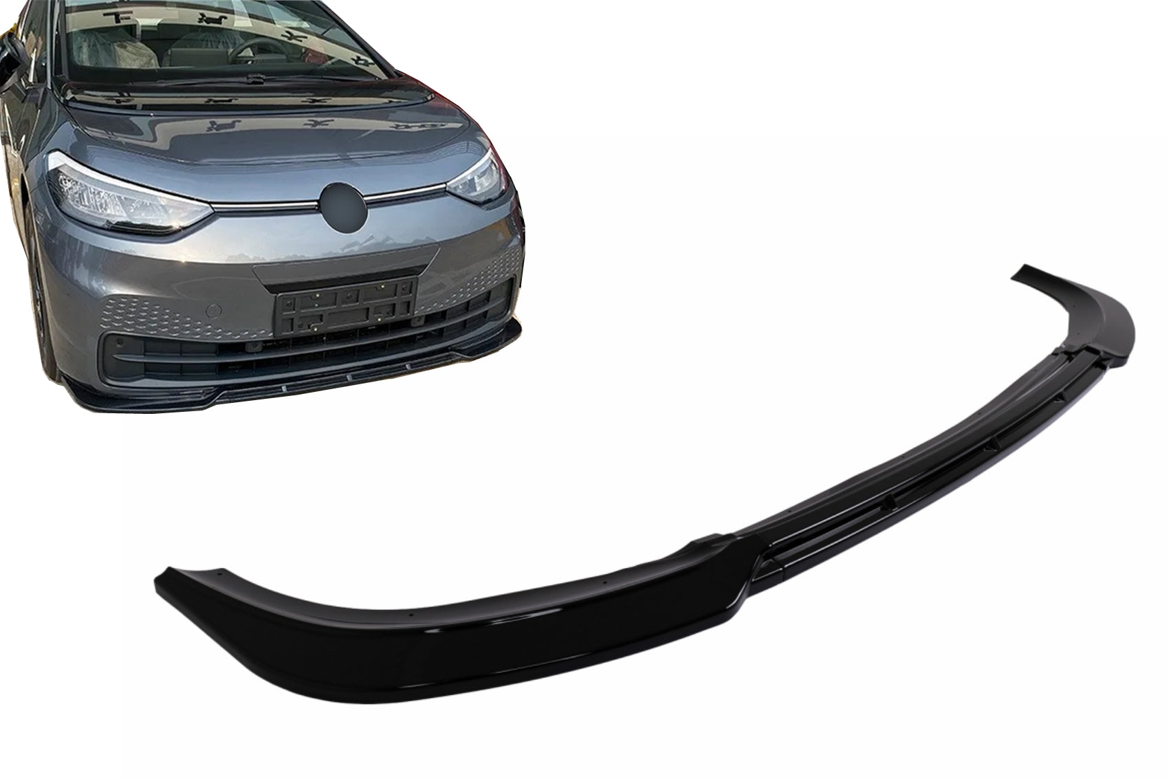 Stoßstange Erweiterung Spoiler Lippe Spoilerlippe für VW ID3 2019-2022 Glänzend Schwarz Carpartstuning Austria