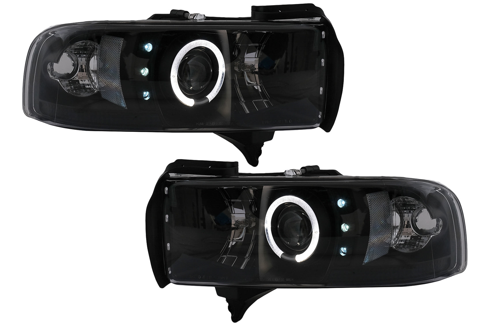 Angel Eyes Scheinwerfer für Dodge RAM III 2002-2006 Schwarz Headlights Carpartstuning Austria